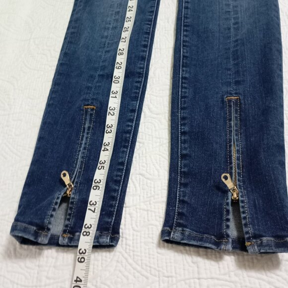 Frame Le Skinny De Jeanne Mid-Rise Jeans With Ankle Zippers Size 26 Womens - Picture 10 of 12